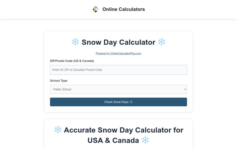 Snow Day Calculator